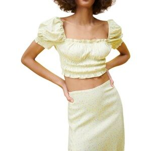 🌸New🌸 Zara Satin Effect Printed Crop Top XL NWT